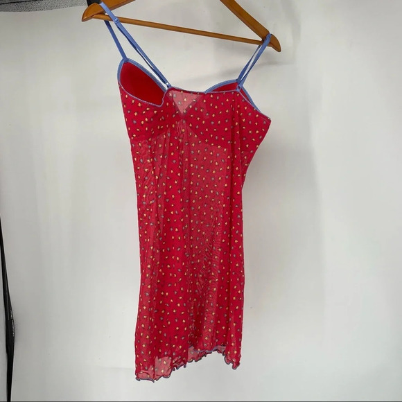 Victorias Secret red mesh nighty with little florals M - Picture 6 of 6